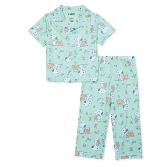 Nwt Peanuts Toddler Girls Easter Pajama Coat Set, 2-Piece - Picture 1 of 8